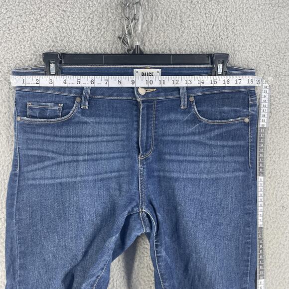 Paige Verdugo Ankle Jeans Womens 32 Blue Distressed Stretch Skinny Denim Pants - Picture 5 of 13